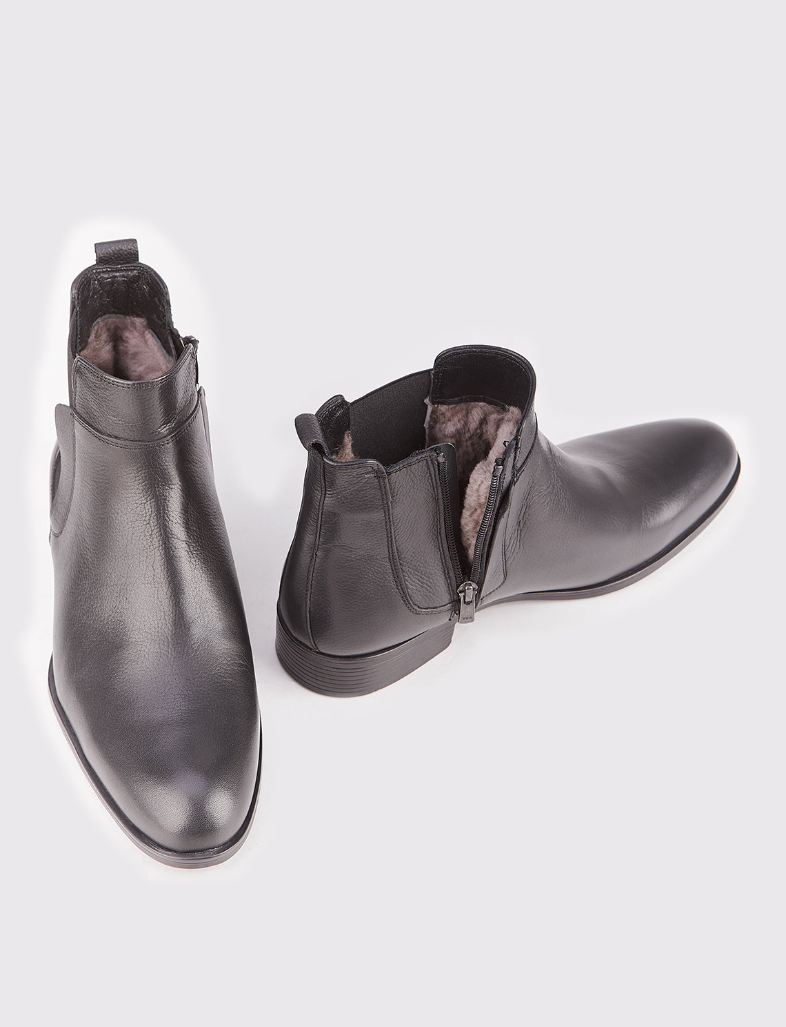 Cabani 32750-K Erkek %100 Hakiki Deri Günlük Bot Siyah Yakma