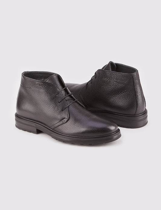 Cabani 546E246  %100 Hakiki Deri Loafer Bot 426 Siyah Kırma
