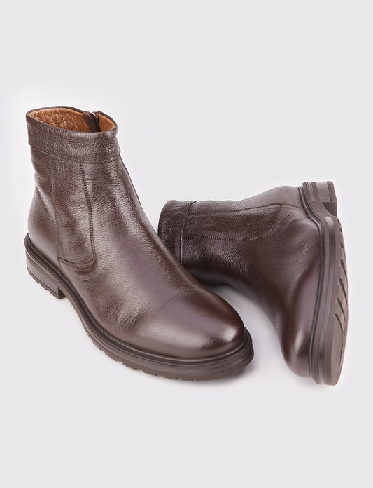 Cabani 546E1601 Erkek %100 Hakiki Deri Loafer Bot 027 Kahve Ufak Kırma