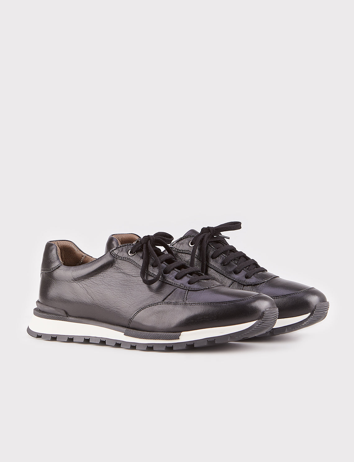 Cabani 460M1585 Erkek %100 Hakiki Deri Sneaker Ayakkabı 400 Siyah Napa