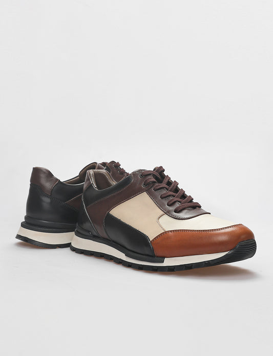 Cabani 460M1565 Erkek %100 Hakiki Deri Sneaker Ayakkabı 1123 Siyah Analin-Kahve-Bej-Taba-Kırık beyaz napa