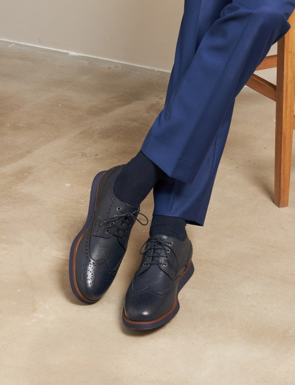 Cabani 436M506 Erkek %100 Hakiki Deri Sneaker Ayakkabı Lacivert