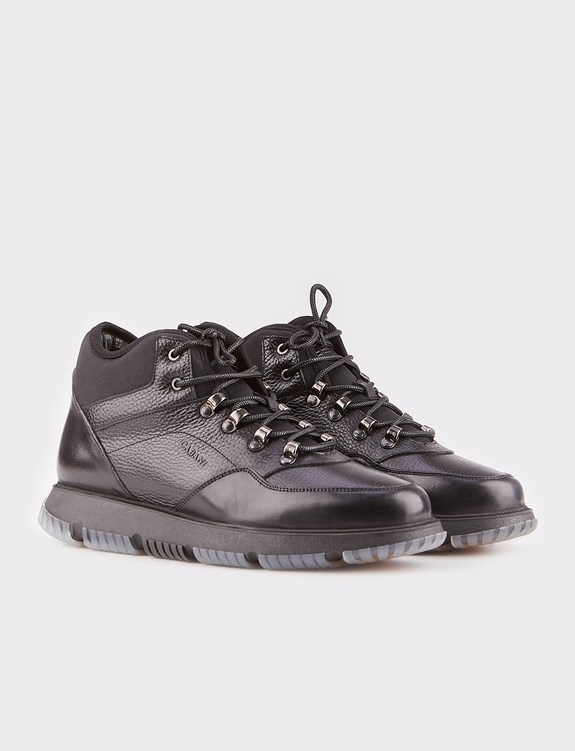 Cabani 533K1459 Erkek %100 Hakiki Deri Loafer Bot 484 Siyah Antik-Siyah Kırma