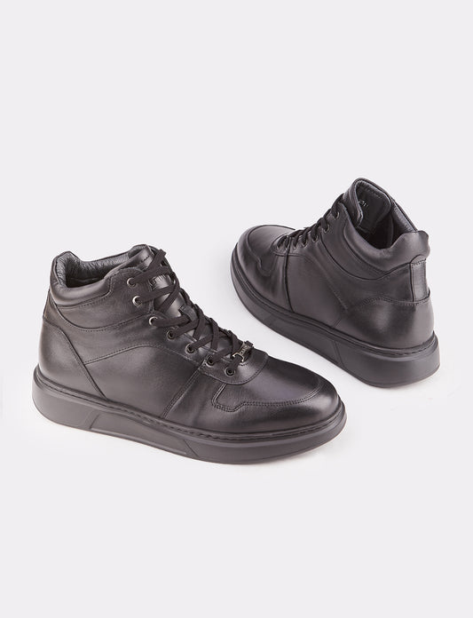 Cabani 539K1525 Erkek %100 Hakiki Deri Loafer Bot 400 Siyah Napa