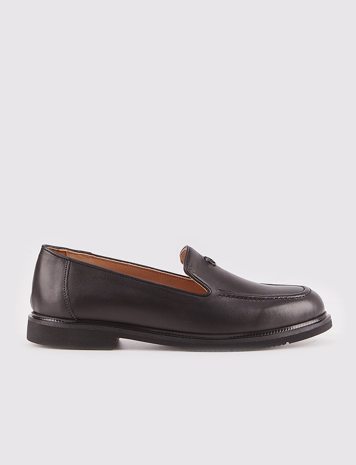 Women Black Genuine Leather Loafers