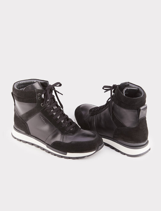 Cabani 460K1575 Erkek Süet Hakiki Deri Loafer Bot Siyah