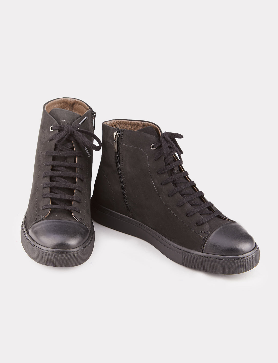 Cabani 518K1573 Erkek %100 Hakiki Deri Loafer Bot 515 Siyah Nubuk - Siyah Deri