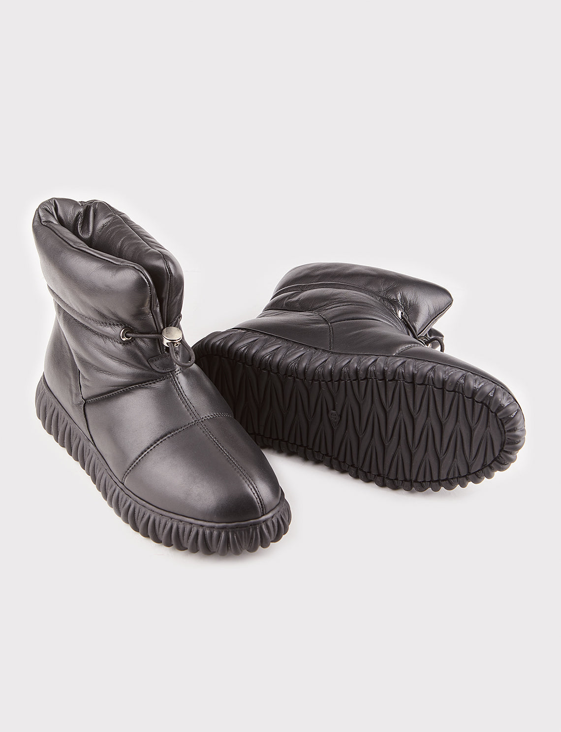 Cabani 10053-K Kadın %100 Hakiki Deri Loafer Bot Siyah Fsn - Siyah Deri