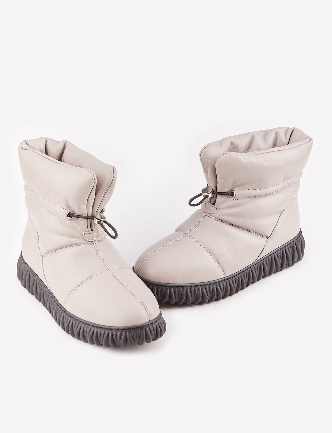 Cabani 10053-K Kadın %100 Hakiki Deri Loafer Bot Vizon