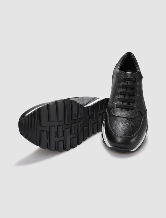 Cabani 460M1648 Erkek %100 Hakiki Deri Sneaker Ayakkabı 426 Siyah Kırma