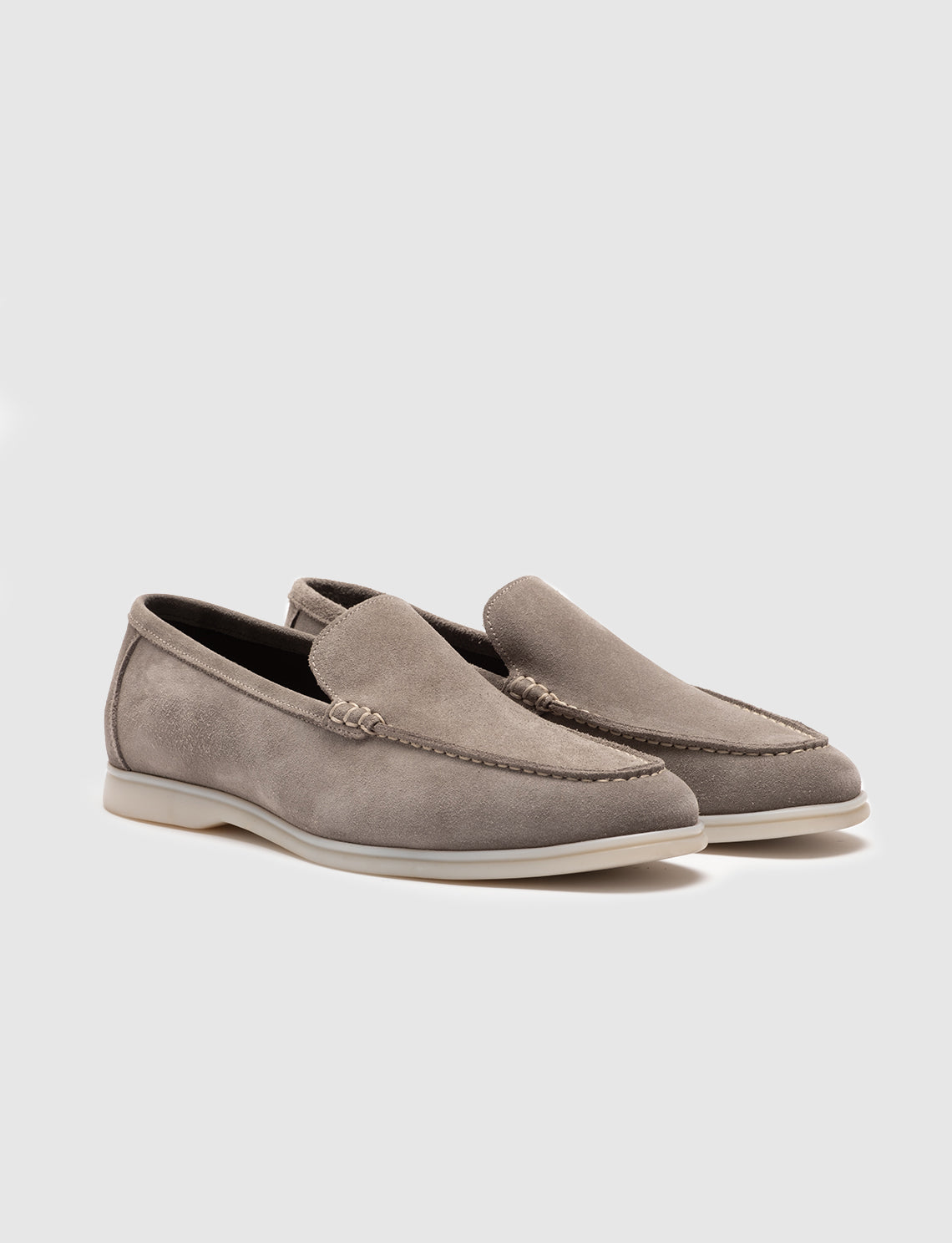 Men Beige Genuine Leather Casual Slip Ons