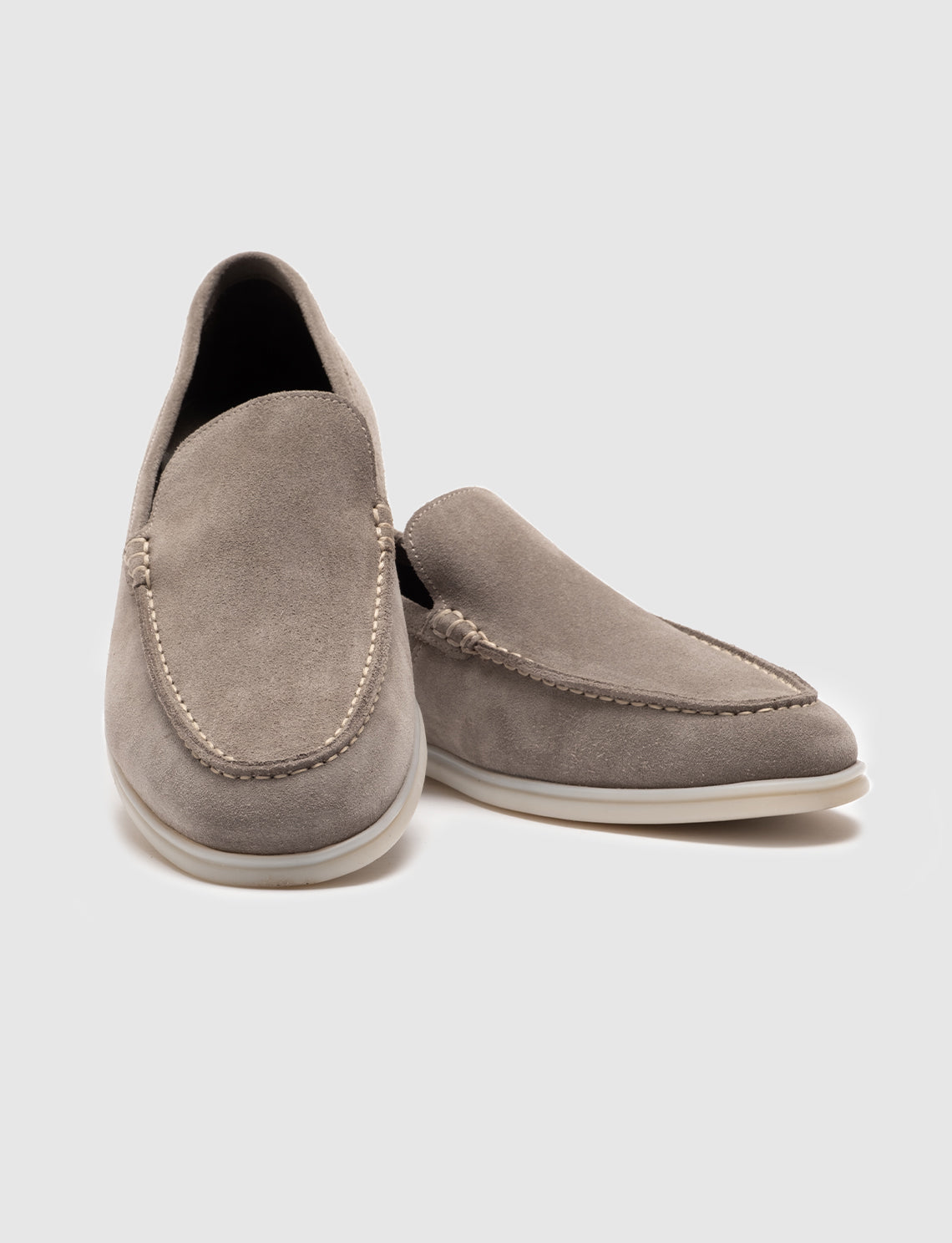 Men Beige Genuine Leather Casual Slip Ons