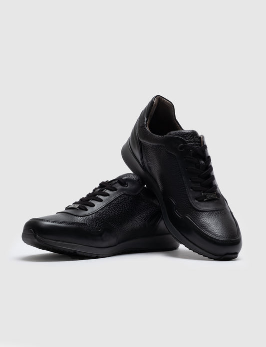 Cabani 318M1499 Erkek %100 Hakiki Deri Sneaker Ayakkabı Siyah