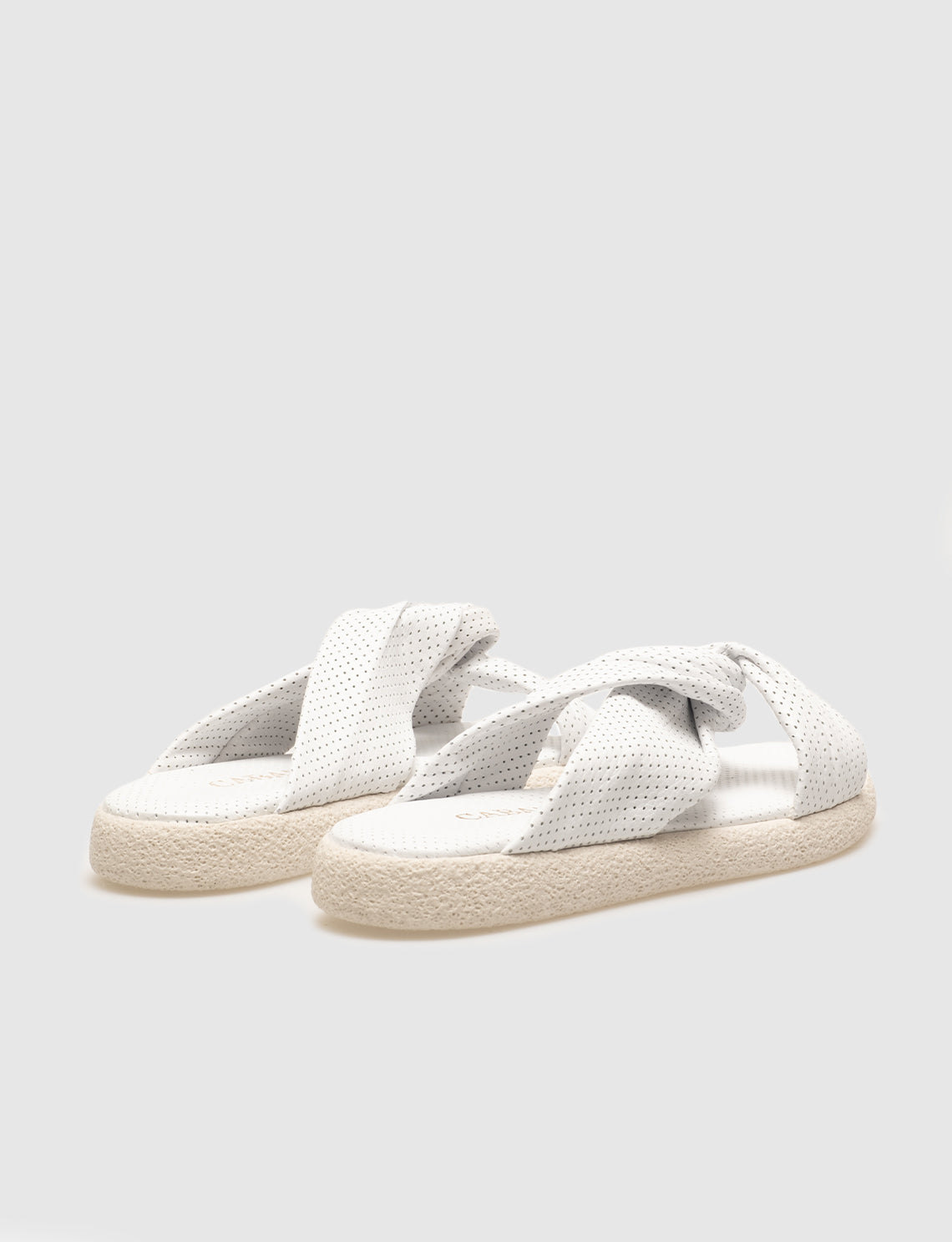 Women White Genuine Leather Slides