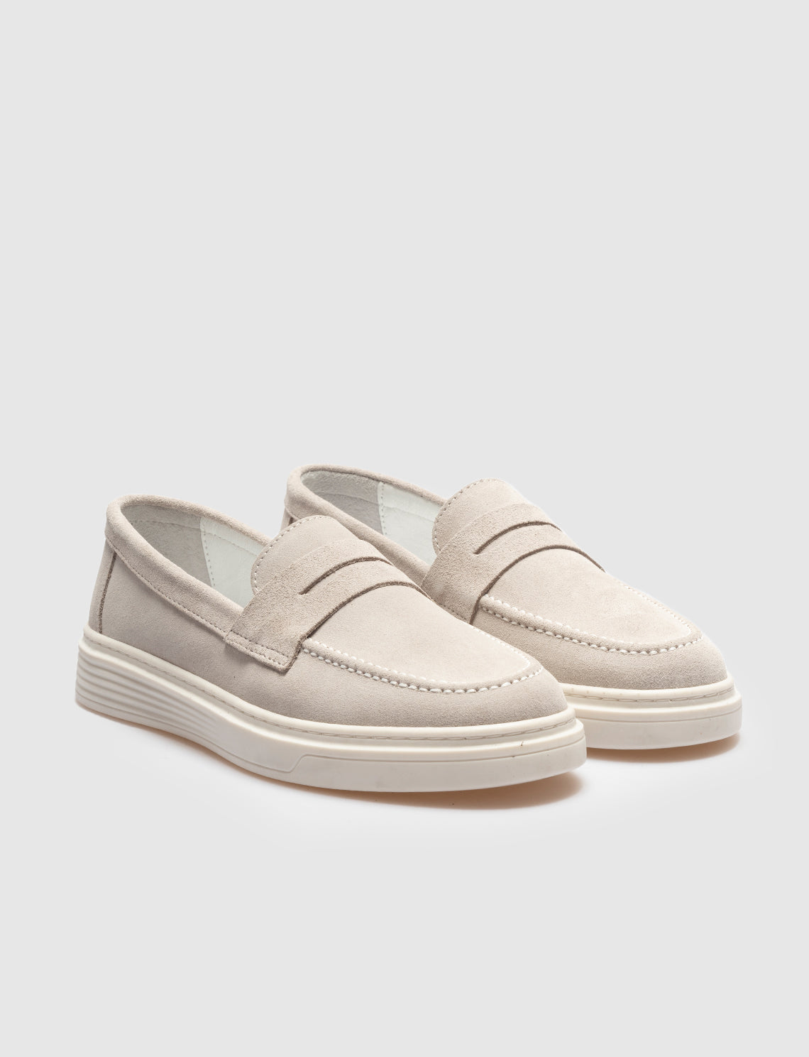 Women White Suede Genuine Leather Casual Shoes