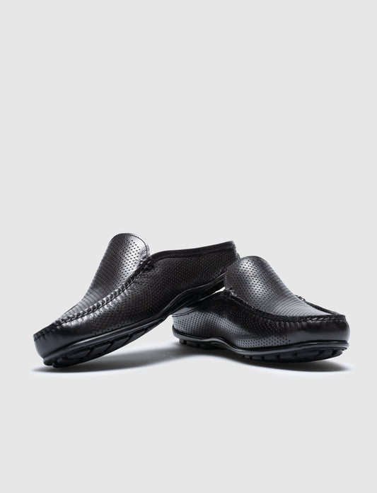 Cabani 010M1663 B Erkek %100 Hakiki Deri Klasik Terlik Siyah