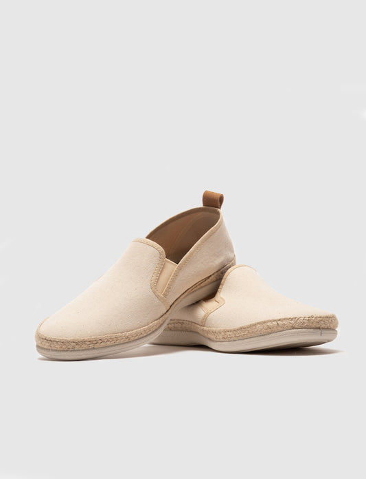 Cabani Espadril-531 Erkek Tekstil Loafer Ayakkabı ECRU-Ekru Tekstil