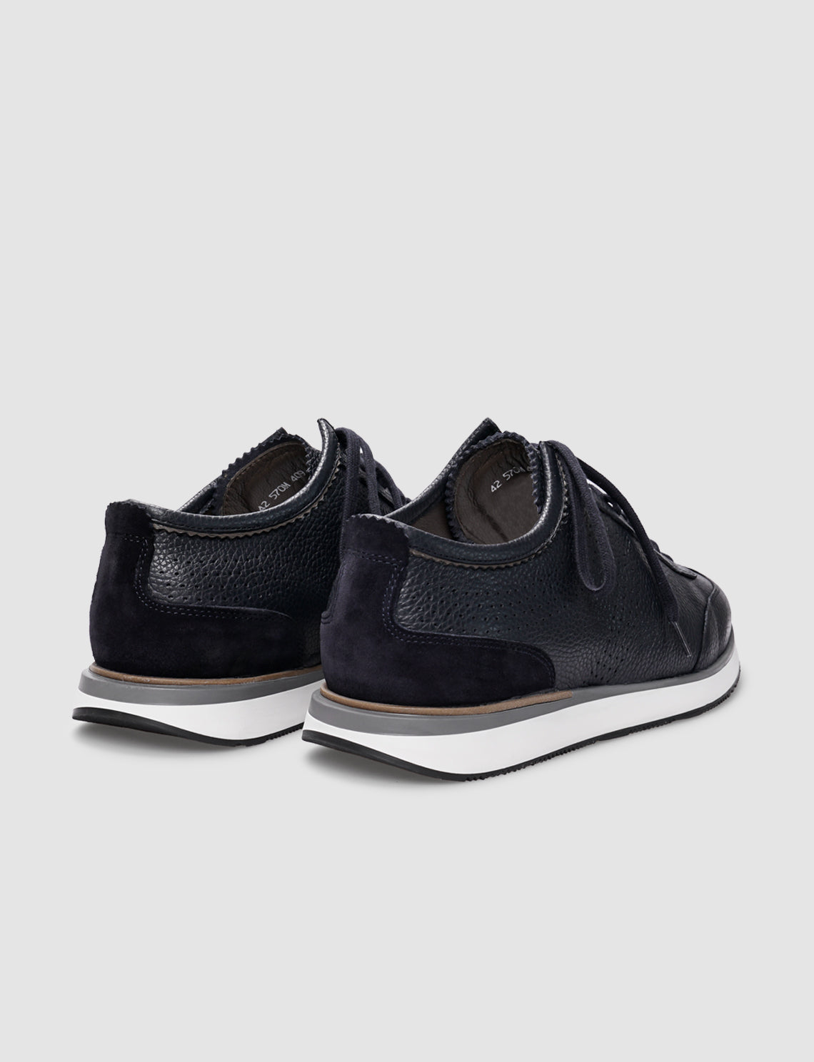 Cabani 570M409 Erkek %100 Hakiki Deri Sneaker Ayakkabı 1116 Lacivert Geyik