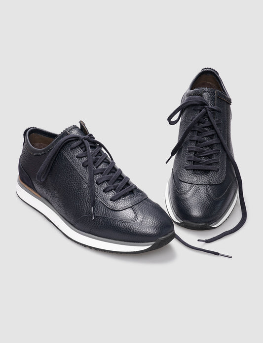 Cabani 570M409 Erkek %100 Hakiki Deri Sneaker Ayakkabı Lacivert