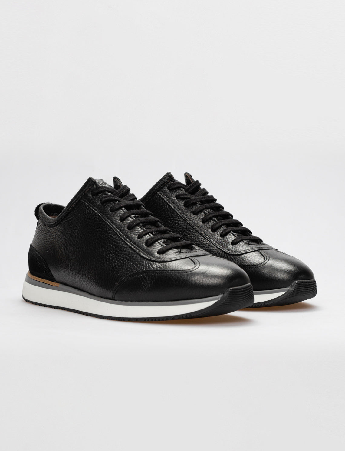 Cabani 570M409 Erkek %100 Hakiki Deri Sneaker Ayakkabı 432 Siyah Geyik