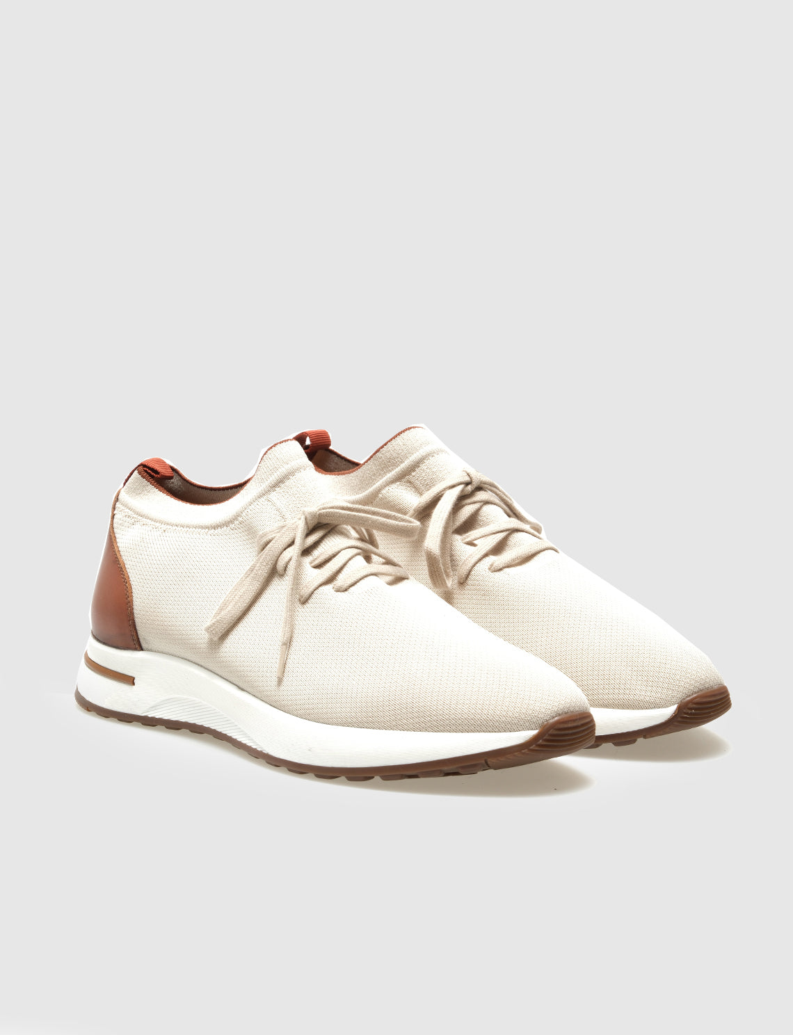 Cabani 598B1687 Erkek Triko Sneaker Ayakkabı 1298 Bej Triko-Kiremit Triko-Bej Napa