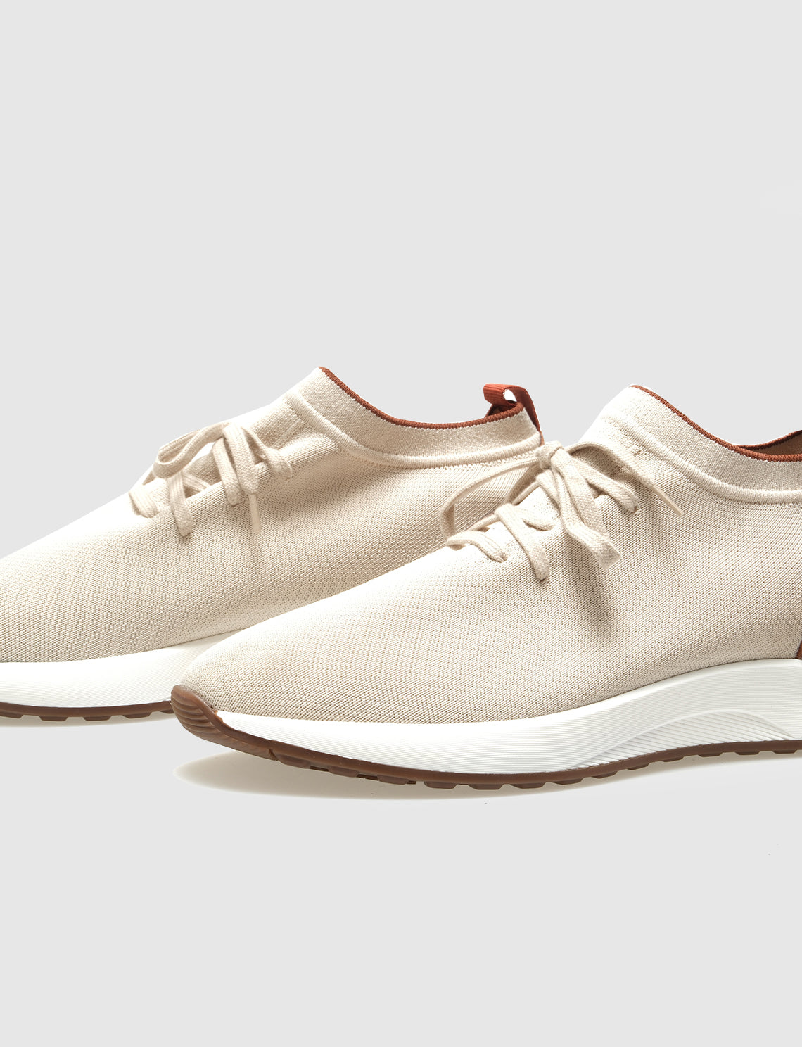 Cabani 598B1687 Erkek Triko Sneaker Ayakkabı 1298 Bej Triko-Kiremit Triko-Bej Napa