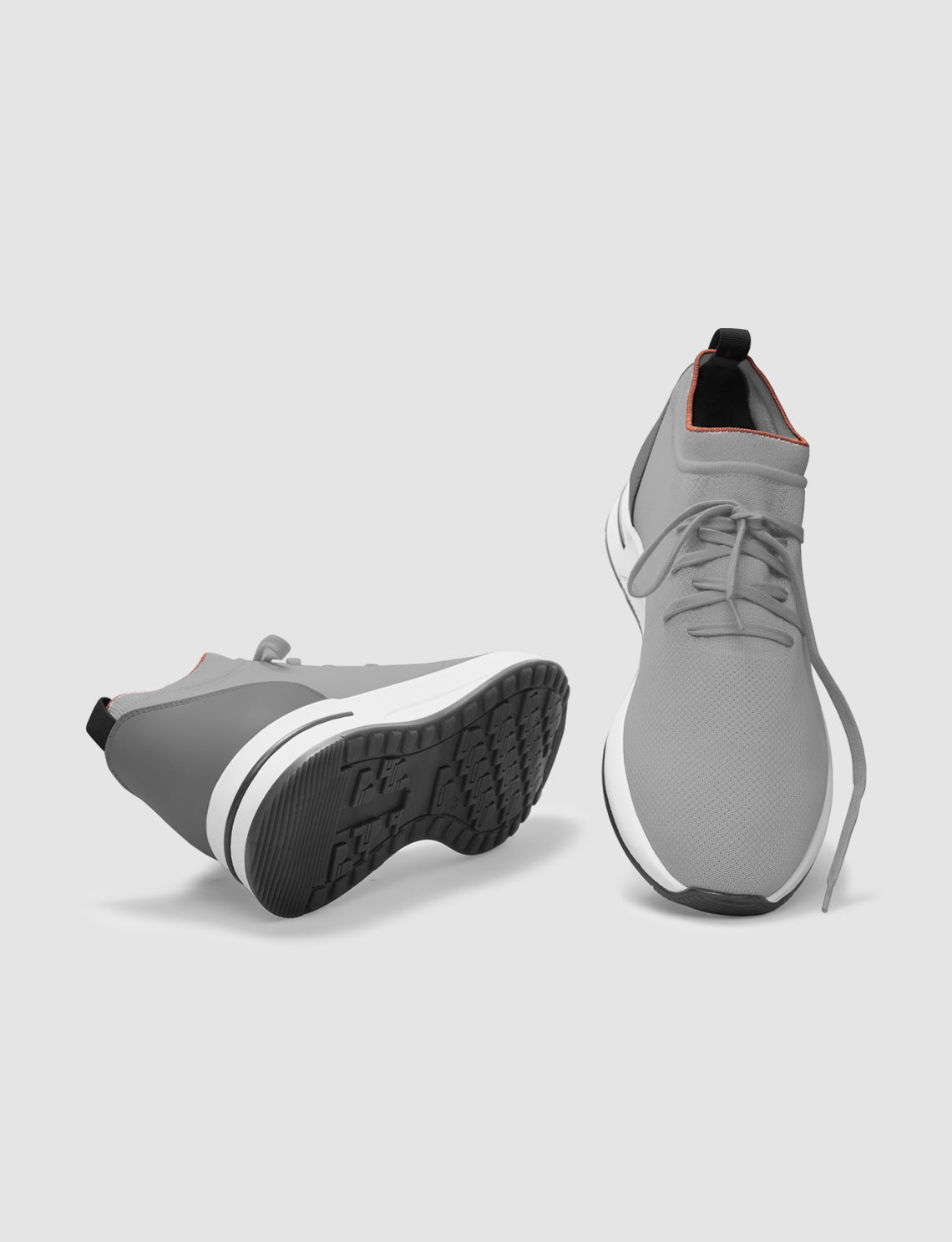 Cabani 598B1687 Erkek Triko Sneaker Ayakkabı 907 GRİ TRİKO-GRİ DERİ