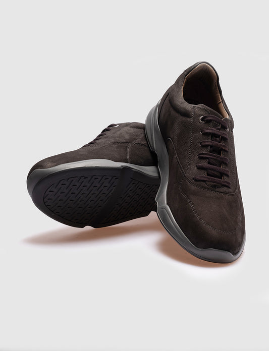 Cabani 588M1668 Erkek Nubuk Deri Sneaker Ayakkabı 006 Siyah Baskılı Nubuk