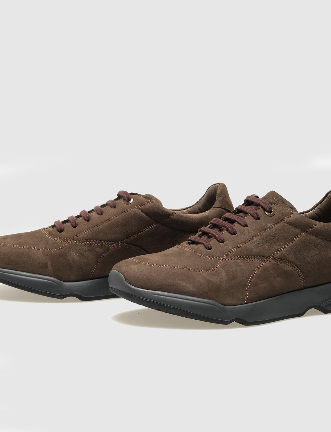 Cabani 588M1668 Erkek Nubuk Deri Sneaker Ayakkabı 154 Oliv Baskılı Nubuk