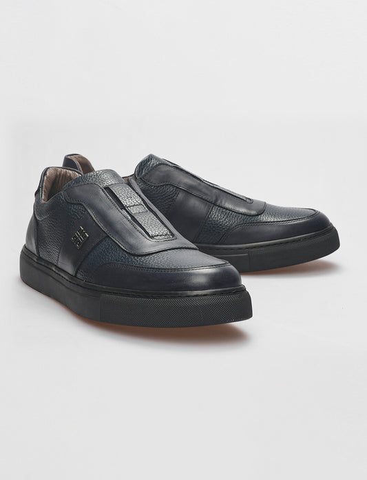 Cabani 518M1672 Erkek %100 Hakiki Deri Sneaker Ayakkabı 1157 Lacivert Napa-Lacivert geyik