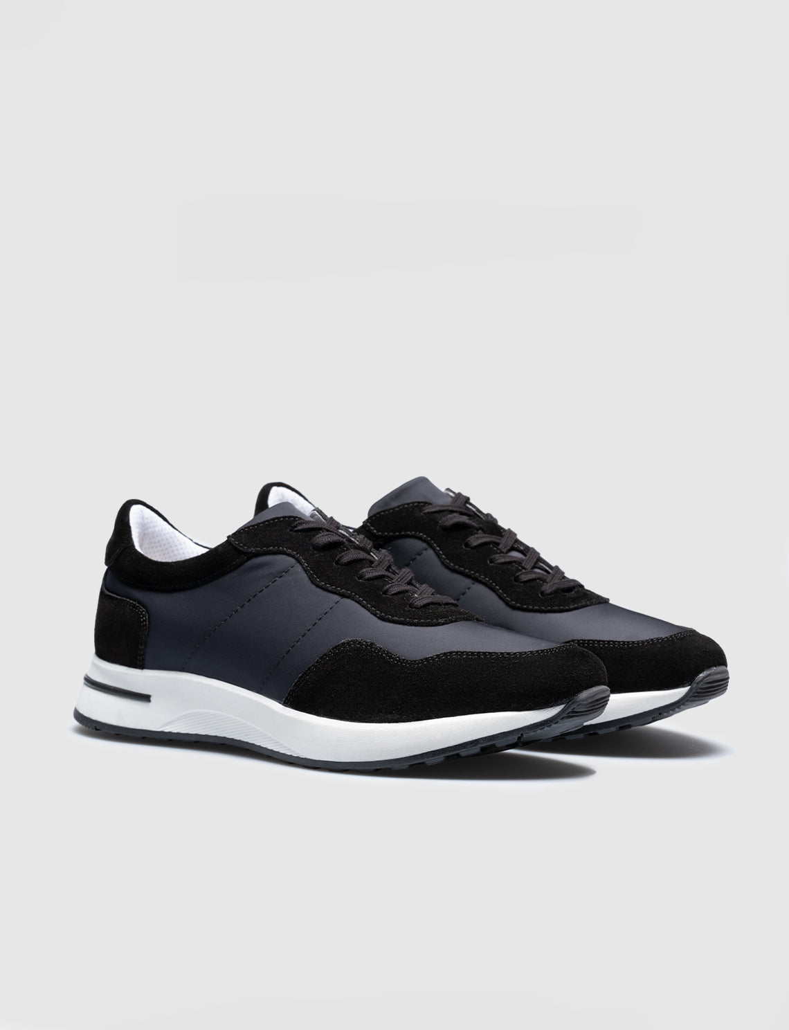 Cabani 598B1636 Erkek %100 Hakiki Deri Sneaker Ayakkabı 1239 Gri Süet-Siyah Süet