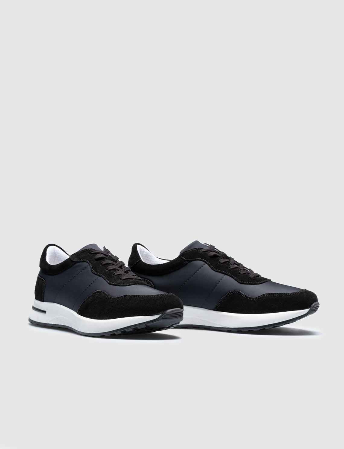 Cabani 598B1636 Erkek %100 Hakiki Deri Sneaker Ayakkabı 1239 Gri Süet-Siyah Süet