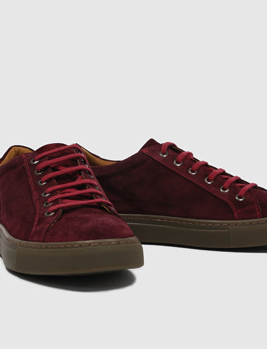 Cabani 518B995 Erkek Süet Hakiki Deri sneaker &spor 187 Bordo Süet