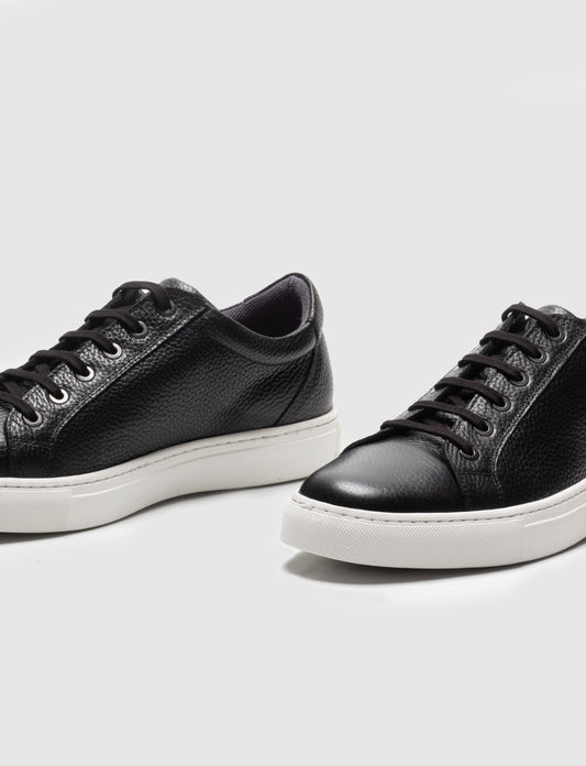 Cabani 518B995 Erkek %100 Hakiki Deri sneaker &spor 426 Siyah Kırma