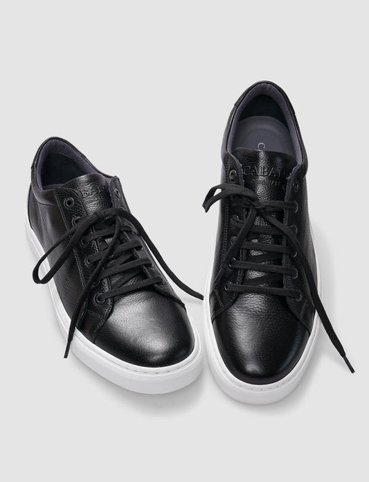 Cabani 518B995 Erkek %100 Hakiki Deri sneaker &spor 464 Siyah Ufak Kırma