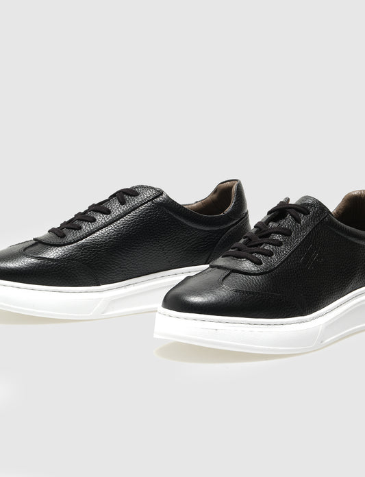 Cabani 539M1628 Erkek %100 Hakiki Deri Sneaker Ayakkabı 426 Siyah Kırma