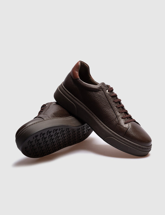 Cabani 537M1495 Erkek %100 Hakiki Deri Sneaker Ayakkabı 685 Kahve Kırma-Fındık Kırma