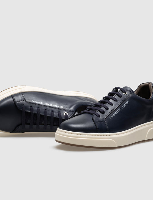 Cabani 537M1495 Erkek %100 Hakiki Deri Sneaker Ayakkabı 790 Lacivert Antik