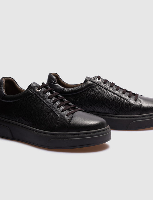 Cabani 537M1495 Erkek %100 Hakiki Deri Sneaker Ayakkabı 973 Siyah Antik - Füme Deri