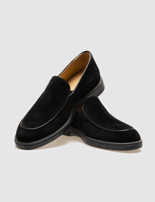 Cabani 8419 Erkek %100 Hakiki Deri Günlük Ayakkabı Siyah Süet-G.Malak