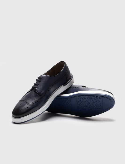 Cabani 324-13 Erkek %100 Hakiki Deri Günlük Ayakkabı Lacivert