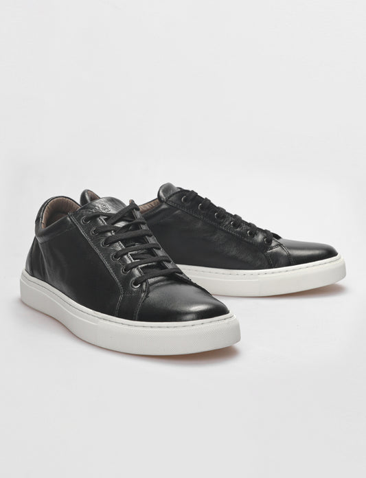 Cabani 518M1690 Erkek %100 Hakiki Deri Sneaker Ayakkabı 400 Siyah Napa