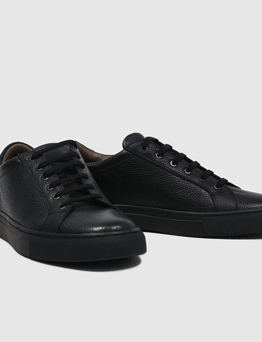 Cabani 518M1690 Erkek %100 Hakiki Deri Sneaker Ayakkabı 432 Siyah Geyik