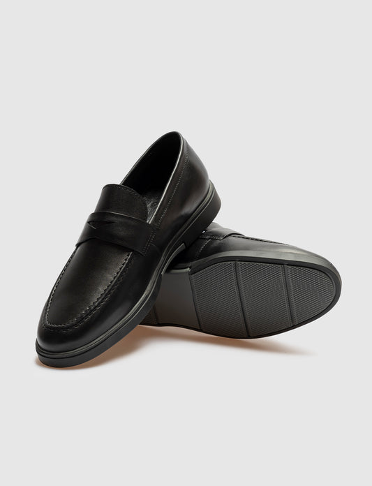 Cabani 600M1693 Erkek %100 Hakiki Deri Sneaker Ayakkabı 017 Siyah Antik-Siyah Geyik