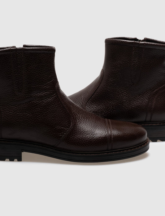 Cabani 485E759 Erkek %100 Hakiki Deri Günlük Bot 327 Kahve Kırma Floter