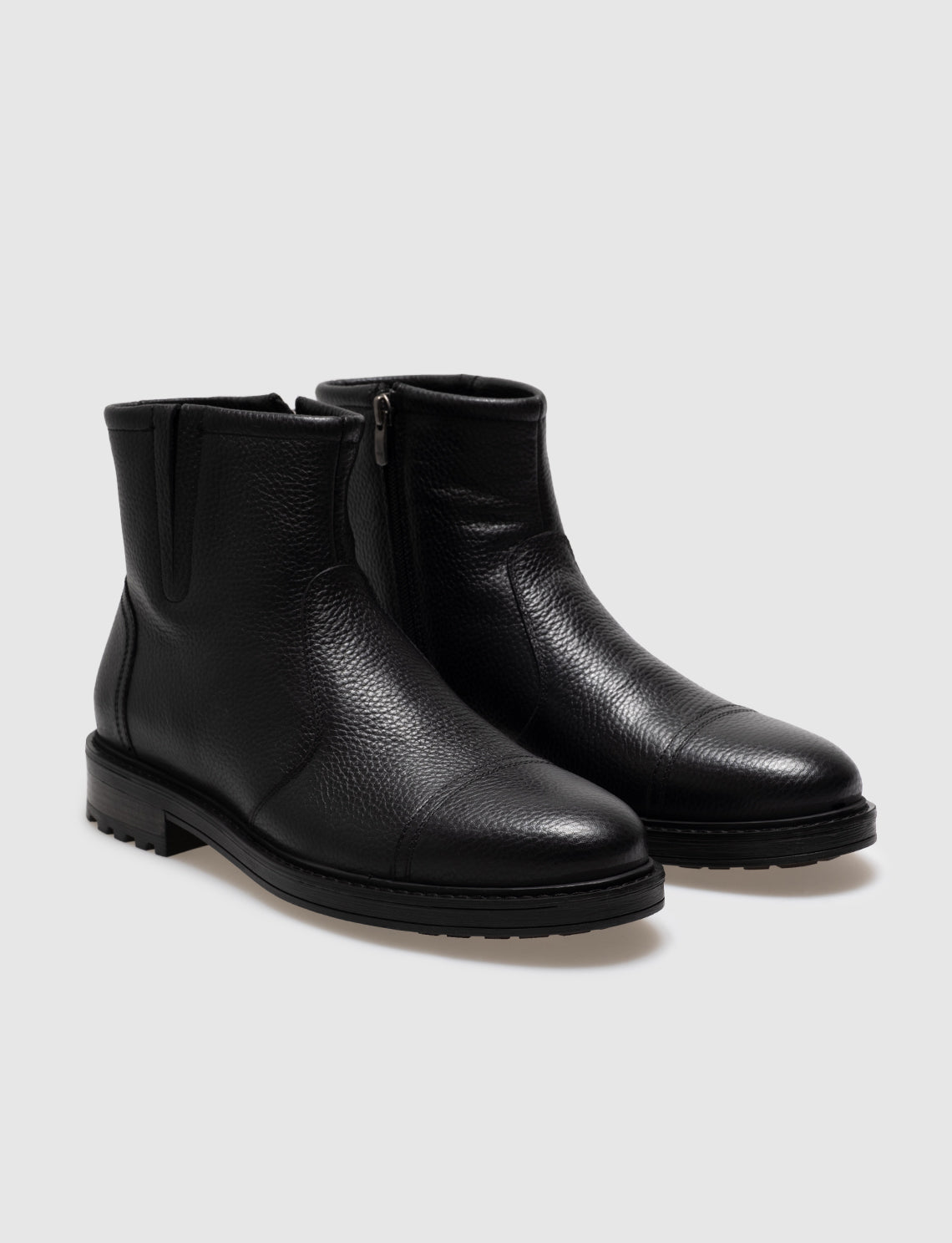 Cabani 485E759 Erkek %100 Hakiki Deri Günlük Bot Siyah