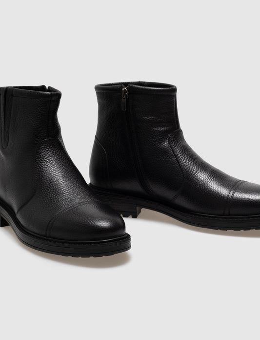 Cabani 485E759 Erkek %100 Hakiki Deri Günlük Bot Siyah