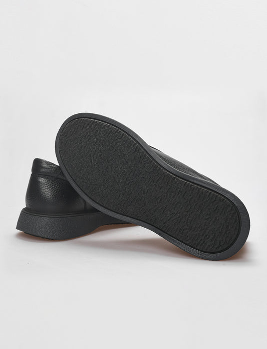 Cabani 583B700 Erkek %100 Hakiki Deri Sneaker Ayakkabı 426 Siyah Kırma