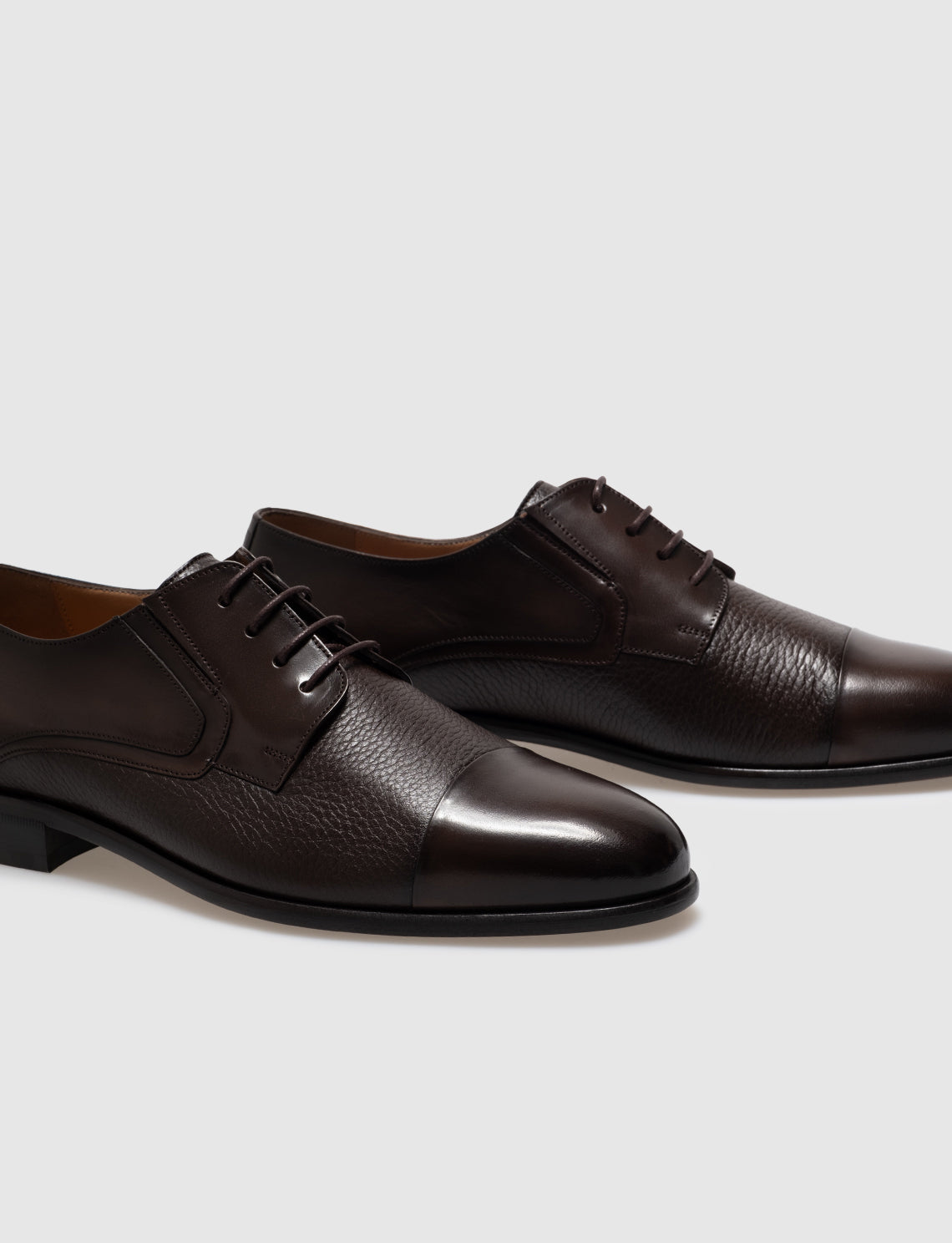 Cabani 6936-P Erkek %100 Hakiki Deri Klasik Ayakkabı Kahve Bufalo - Kahve Geyik