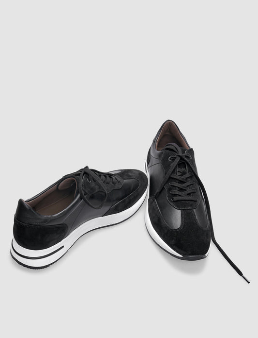 Cabani 598M1634 Erkek %100 Hakiki Deri Sneaker Ayakkabı 1244 Siyah Napa-Siyah Süet